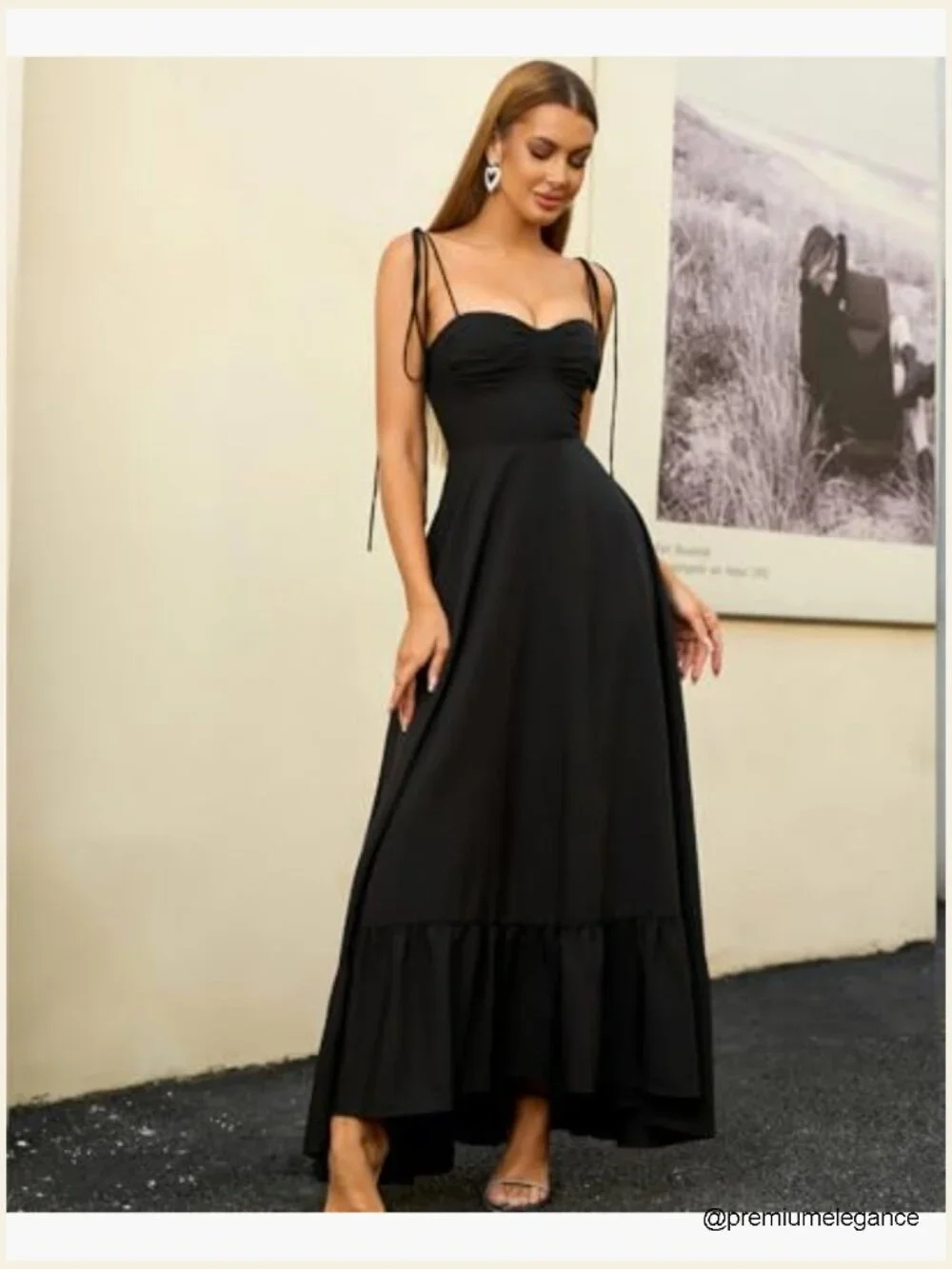 Summer Maxi Dress Spaghetti Strap A-Line Formal Tea Party Sundress - Picture 4 of 6